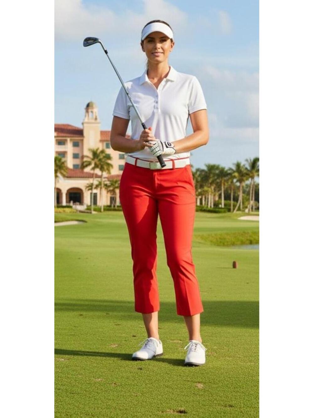 RLX Ralph Lauren Cropped Trouser Women 32 Burnt Orange Golf Pant